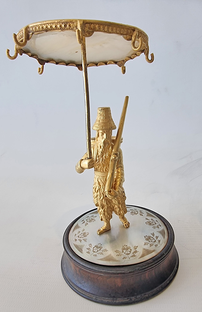 Pair of Palais Royal Mother of Pearl Ring Stands Depicting Robinson Crusoe and Man Friday