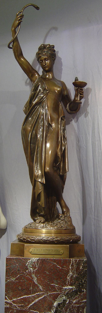 Pair of bronzes by Carrier Belleurse on marble bases.