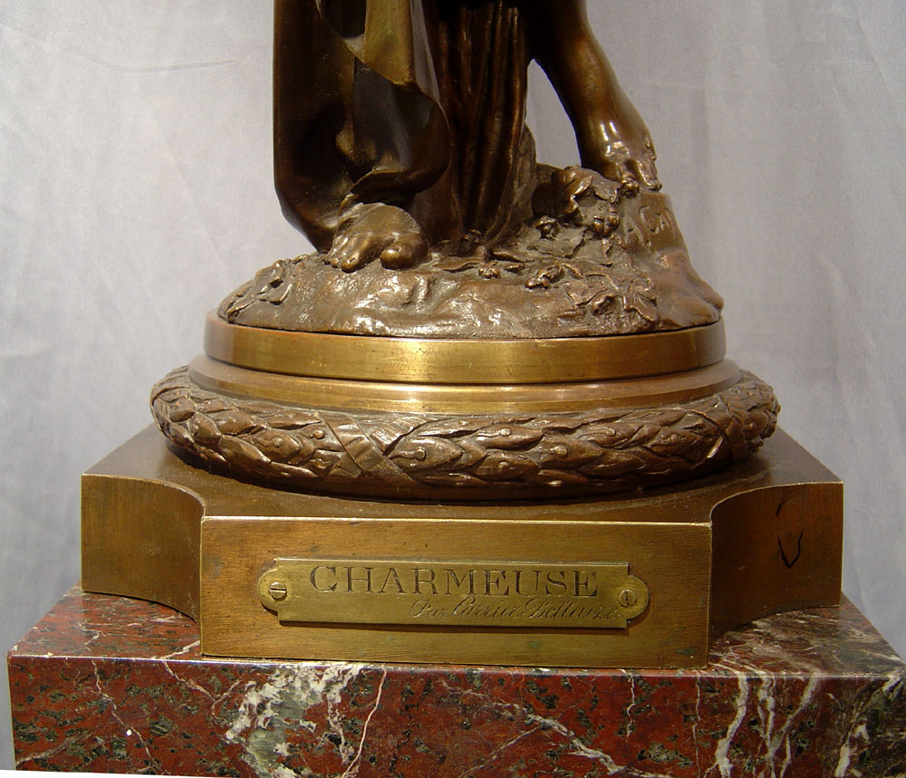 Pair of bronzes by Carrier Belleurse on marble bases.