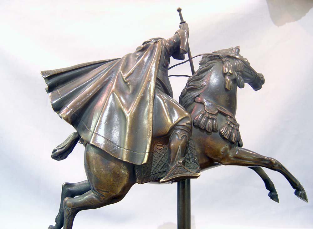 Antique Orientalist bronze of man on horseback