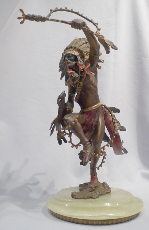 Austrian cold painted bronze of Red Indian chief.