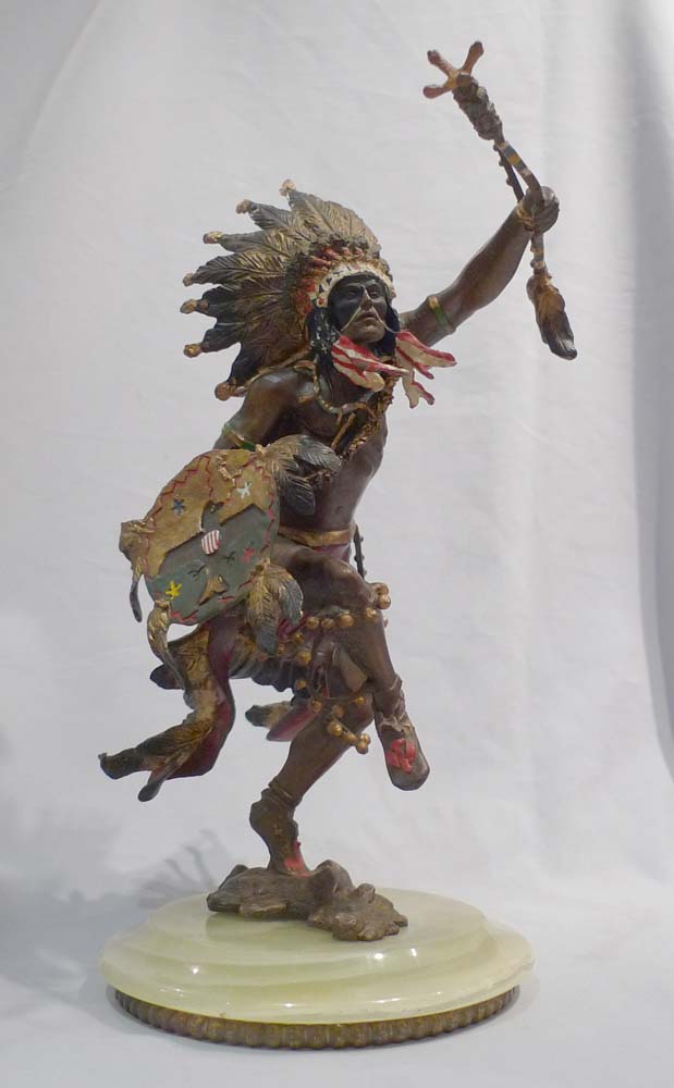 Austrian cold painted bronze of Red Indian chief.
