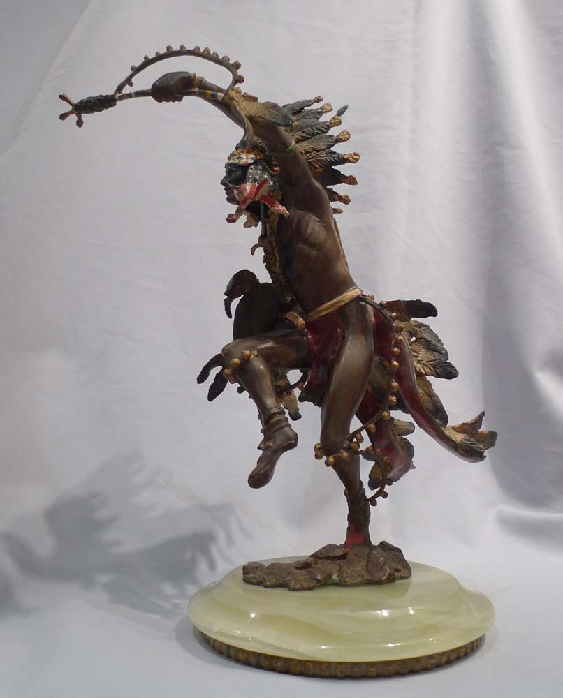 Austrian cold painted bronze of Red Indian chief.