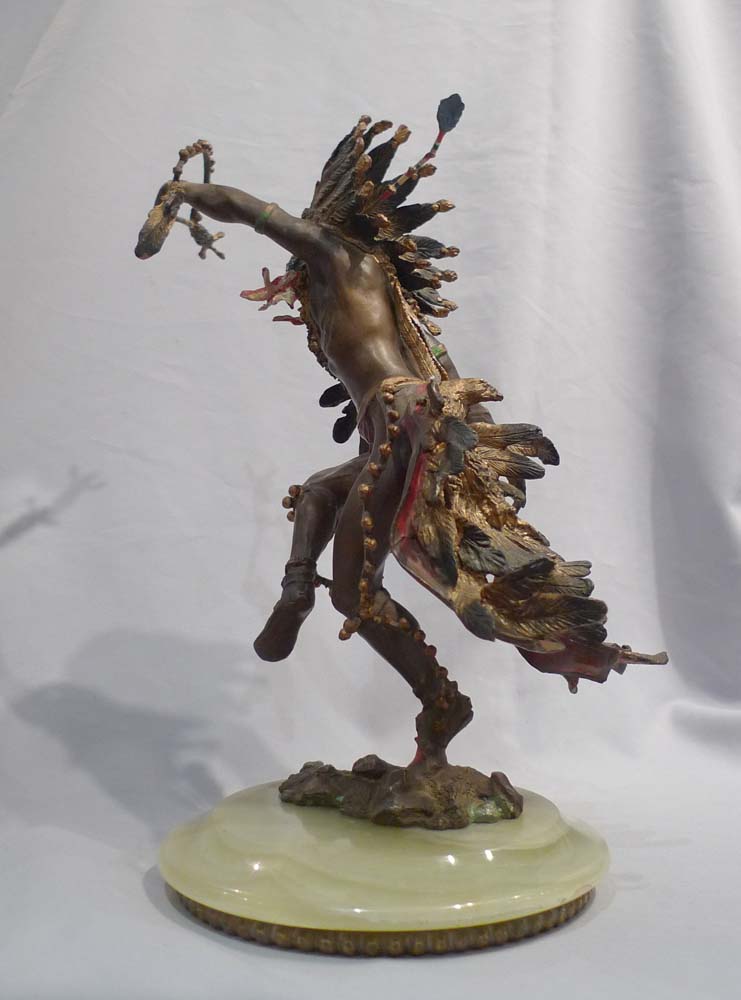 Austrian cold painted bronze of Red Indian chief.