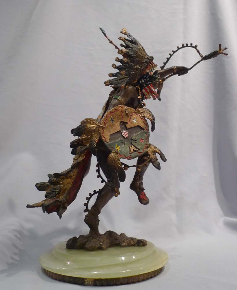 Austrian cold painted bronze of Red Indian chief.