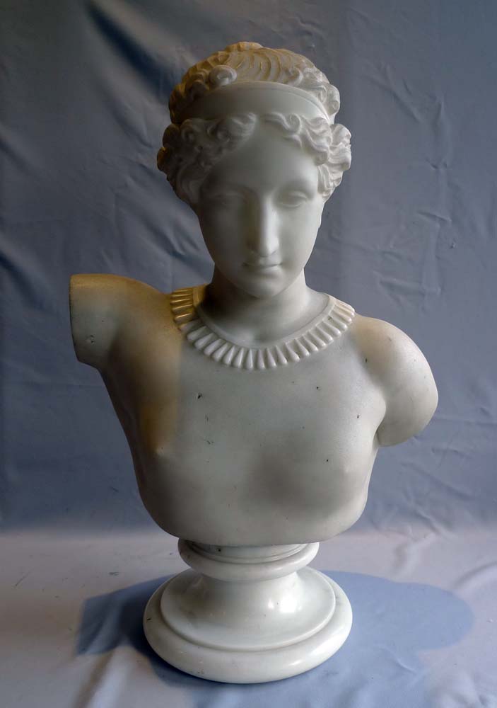Good late 19th century marble of a neo classical lady signed F. Vichi.