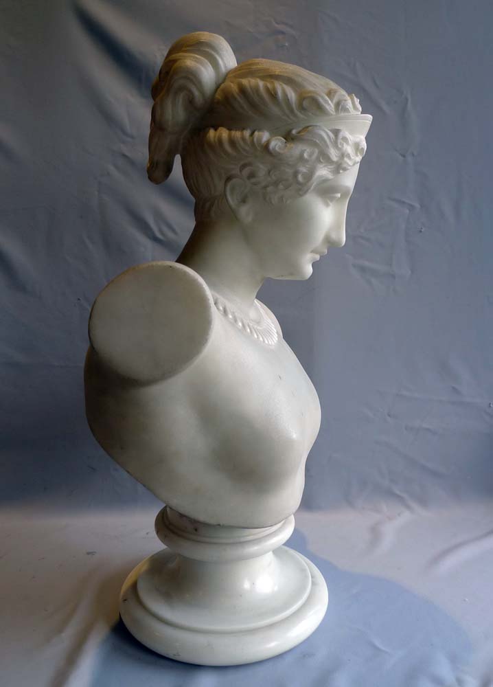 Good late 19th century marble of a neo classical lady signed F. Vichi.