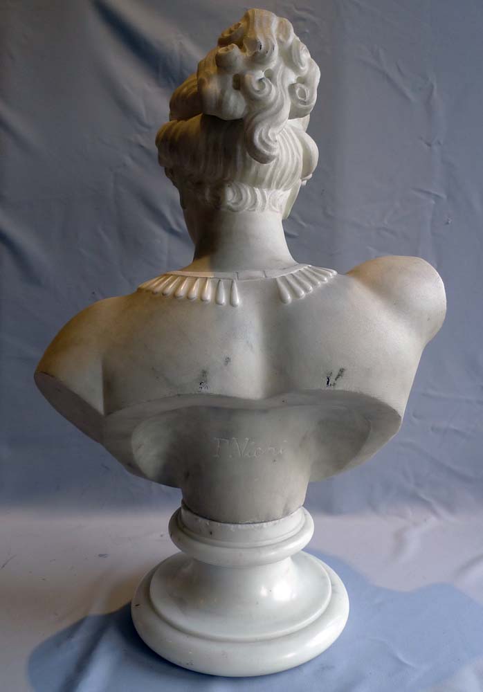 Good late 19th century marble of a neo classical lady signed F. Vichi.
