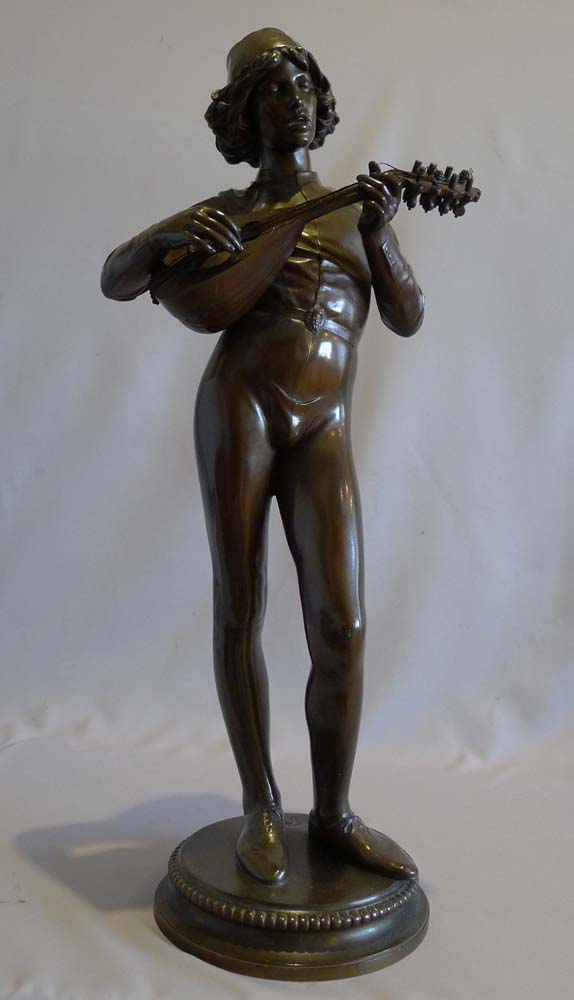 Antique bronze by Paul Dubois - Le Chanteur Florentin.