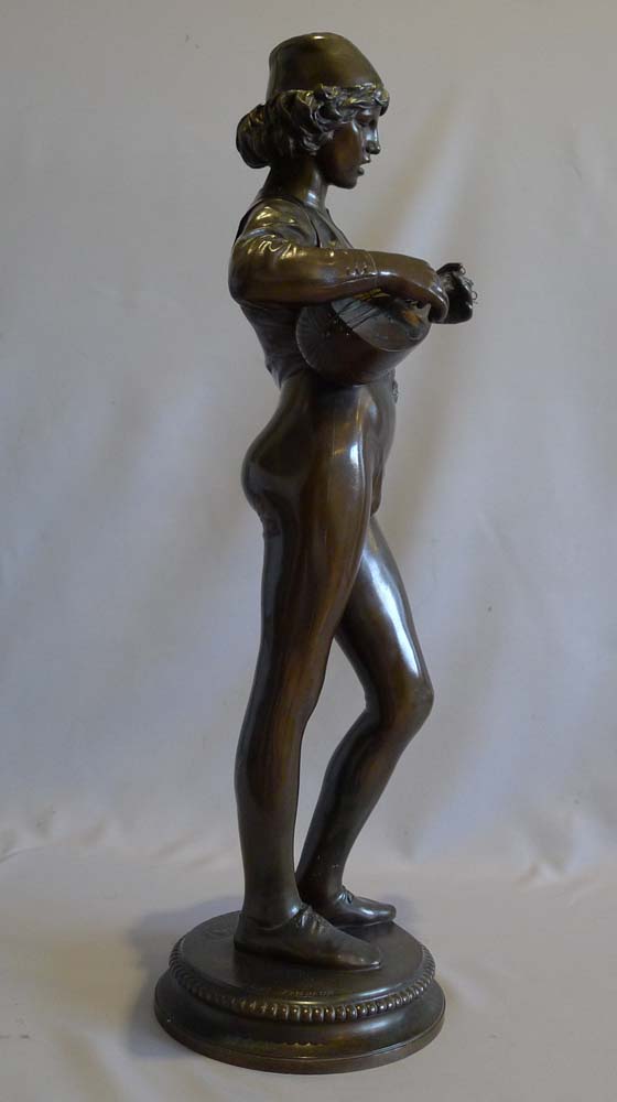 Antique bronze by Paul Dubois - Le Chanteur Florentin.