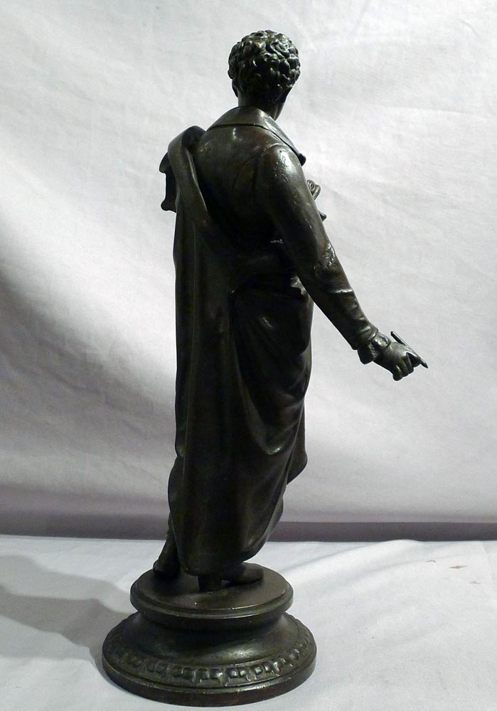 Antique sculpture of Byron in patinated bronze.