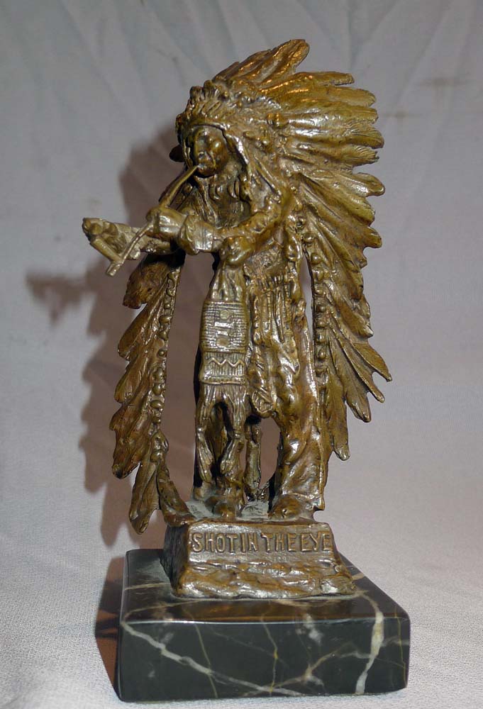 Carl Kauba bronze of a Red Indian chief entitled 