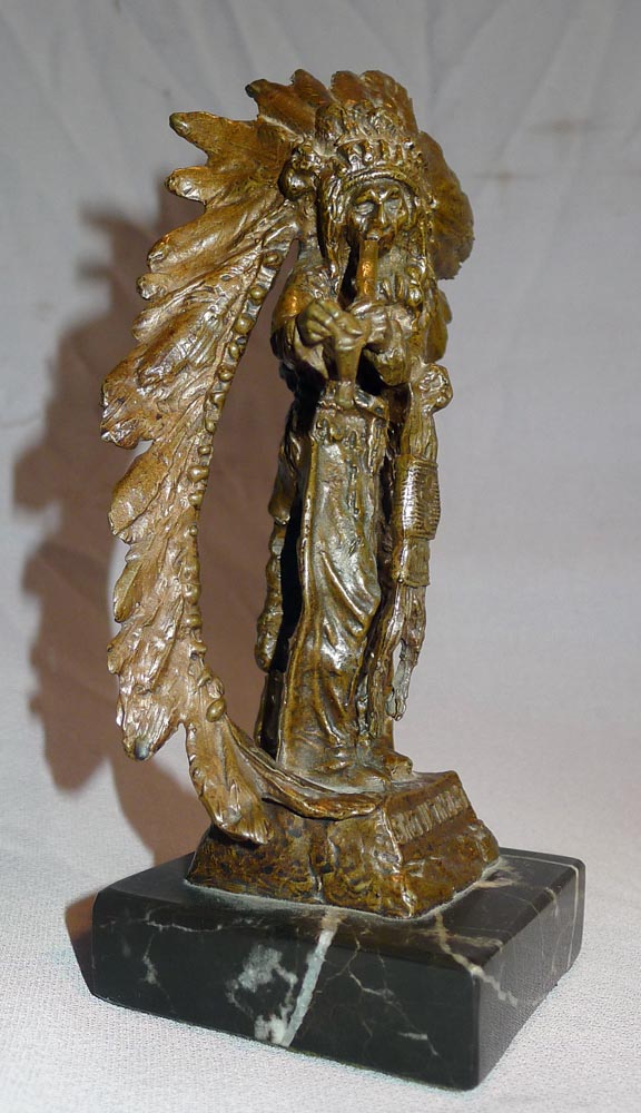 Carl Kauba bronze of a Red Indian chief entitled 