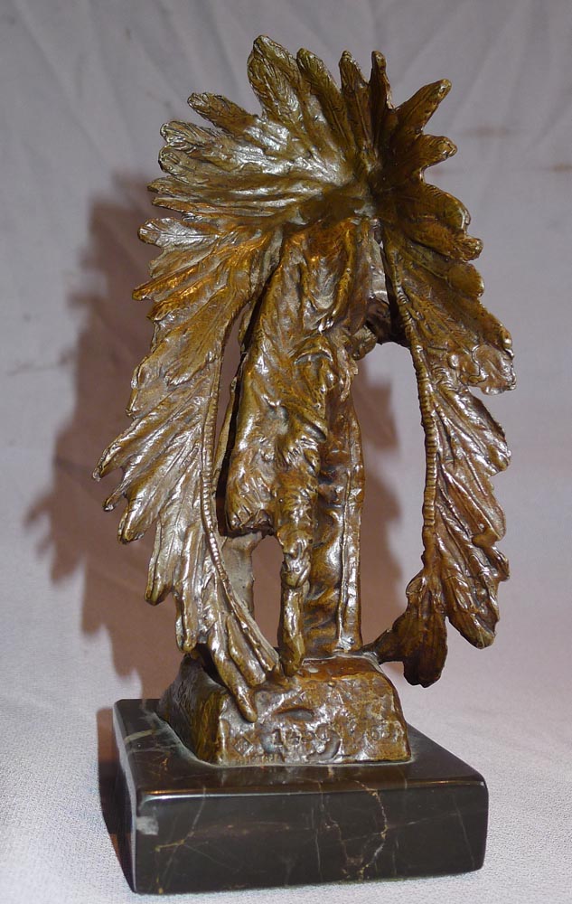 Carl Kauba bronze of a Red Indian chief entitled 
