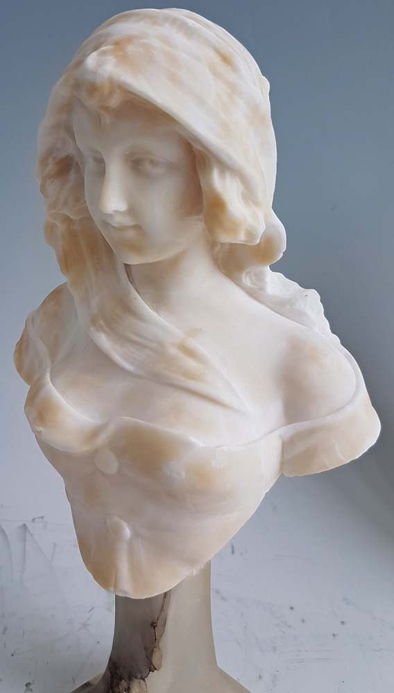 Antique Carrera Marble Bust