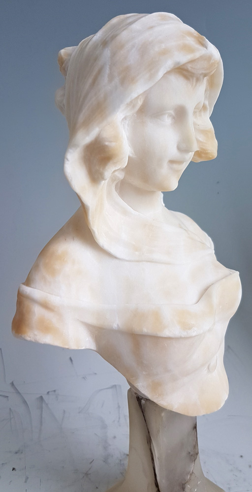 Antique Carrera Marble Bust