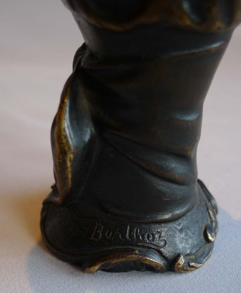 Art Nouveau antique bronzes, a pair of 