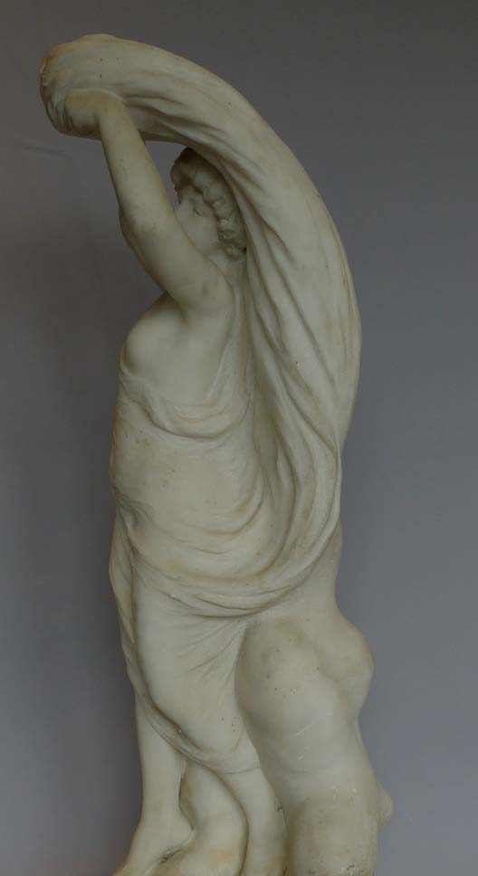 Marble sculpture Art Nouveau Italian antique of Beatrice signed Gazzeri.