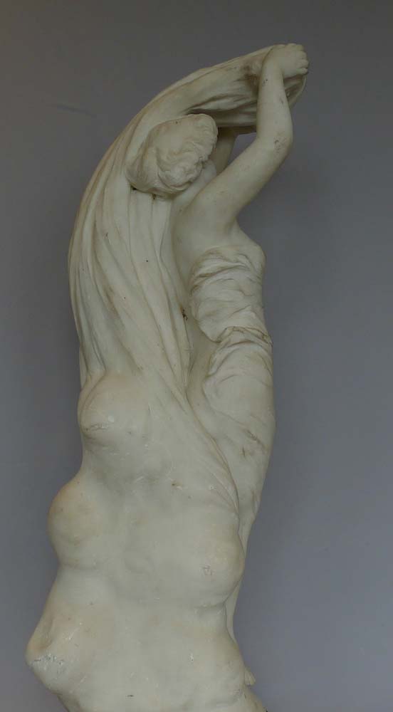 Marble sculpture Art Nouveau Italian antique of Beatrice signed Gazzeri.