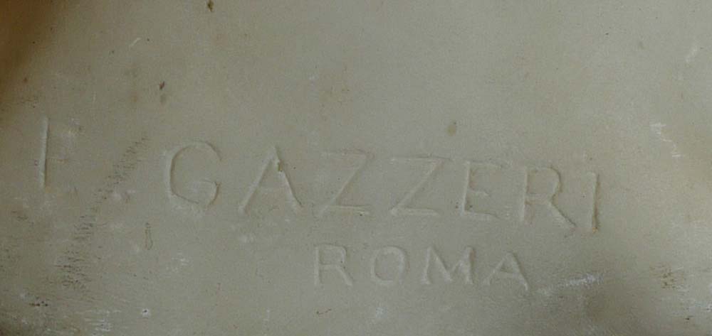 Marble sculpture Art Nouveau Italian antique of Beatrice signed Gazzeri.