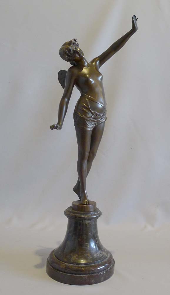 Excellent Art Nouveau bronze of a nymph by F. Rosse.