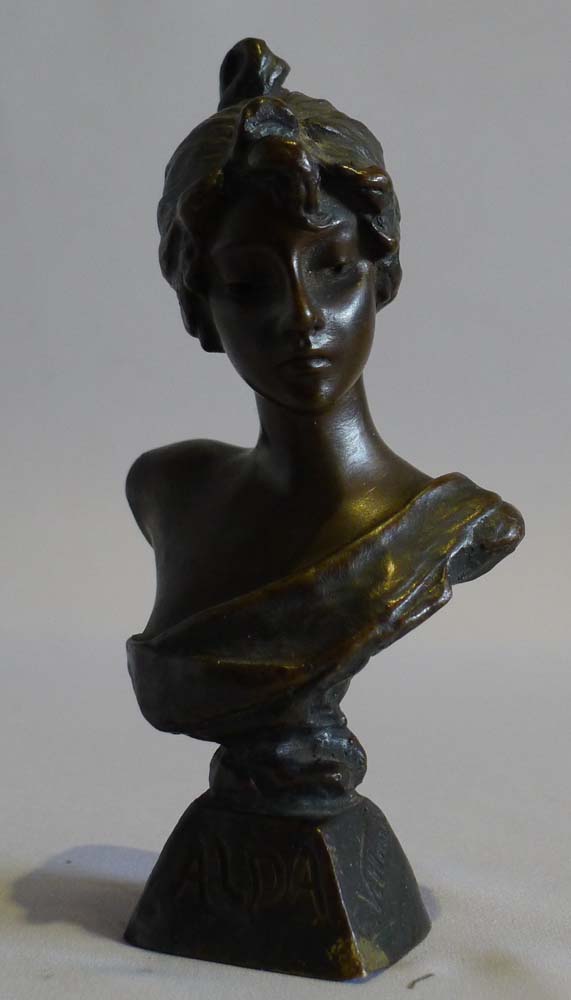 Antique Villanis bronze of Aida, signed and with foundry stamp and numbered.