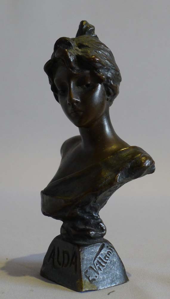 Antique Villanis bronze of Aida, signed and with foundry stamp and numbered.