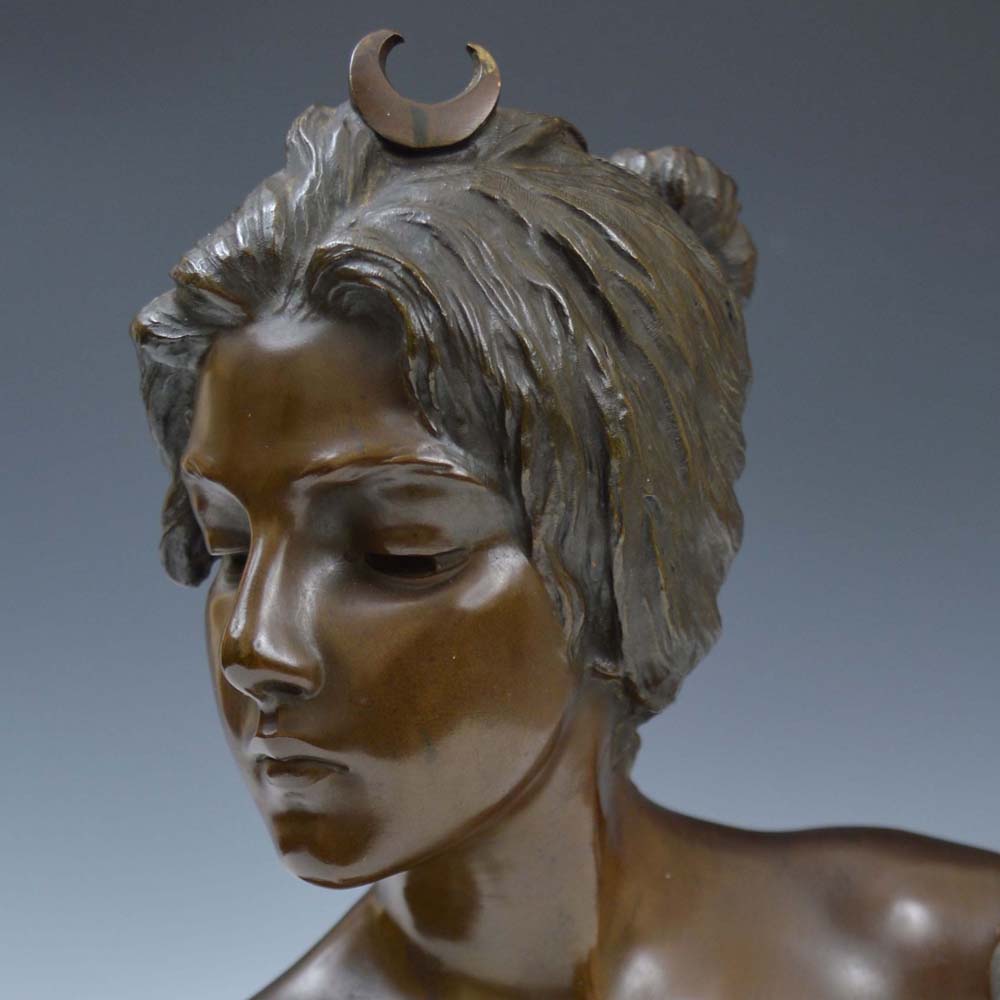 A fine bronze by Emmanuel  Villanis of Diane.