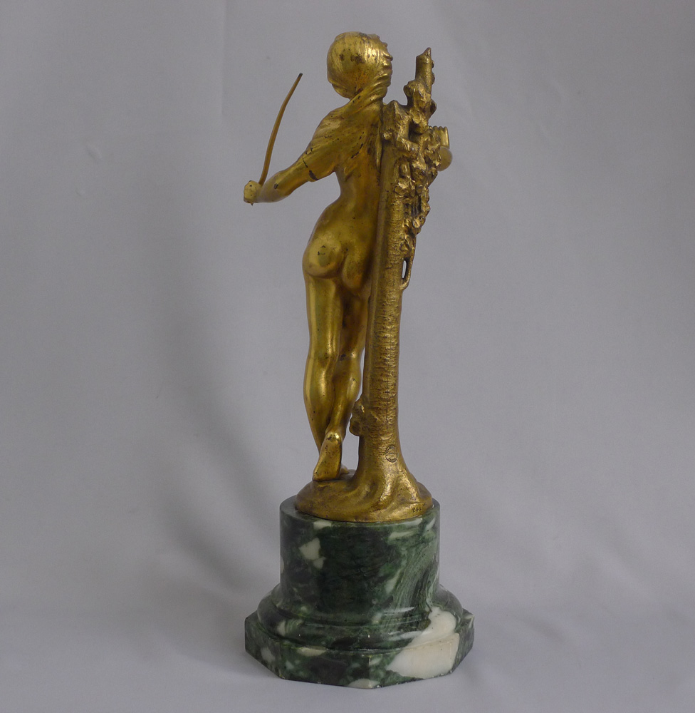 Antique French  Ormolu Sculpture of La muse des bois signed Albert Lefeuvre