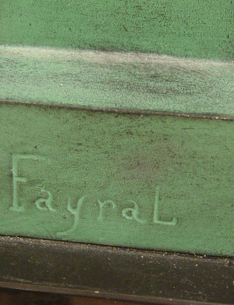 Art deco bronze lamp signed Fayral.