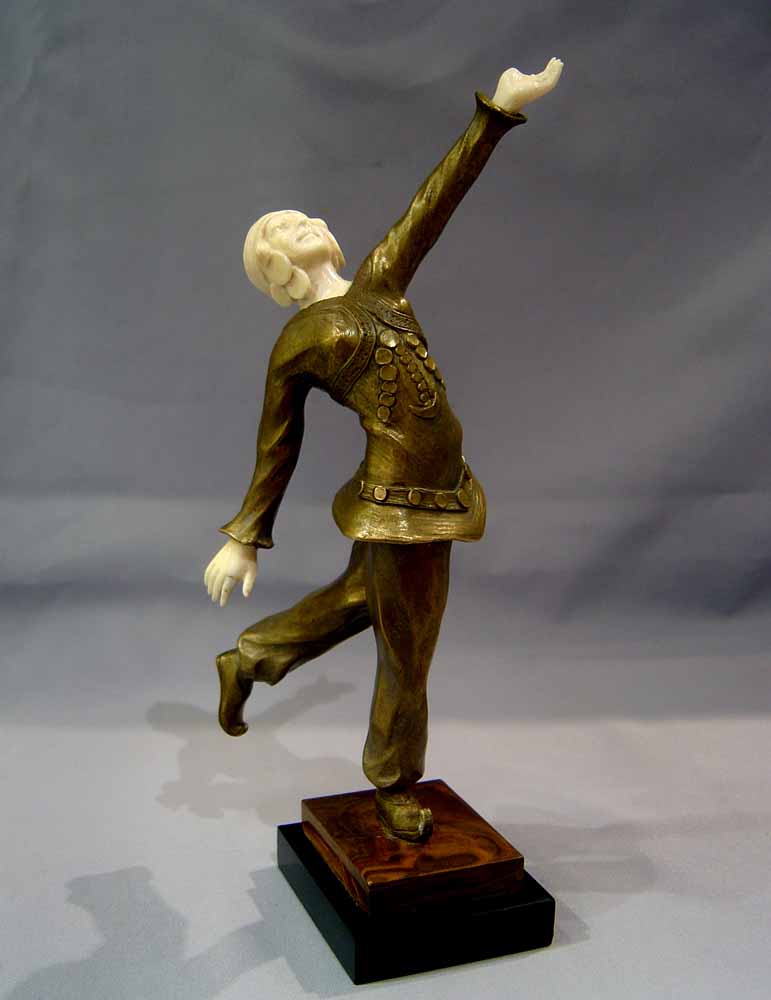 Art Deco Bronze and Ivory figure of a Russian dancer.