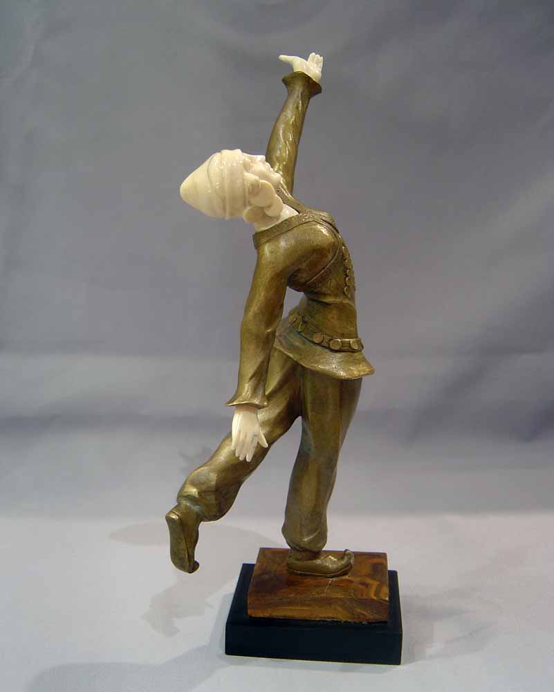 Art Deco Bronze and Ivory figure of a Russian dancer.