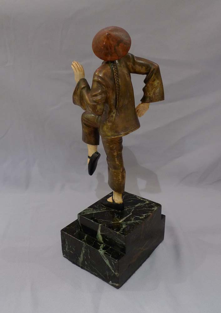 Art Deco bronze and ivory of Chinese woman by Schneider.