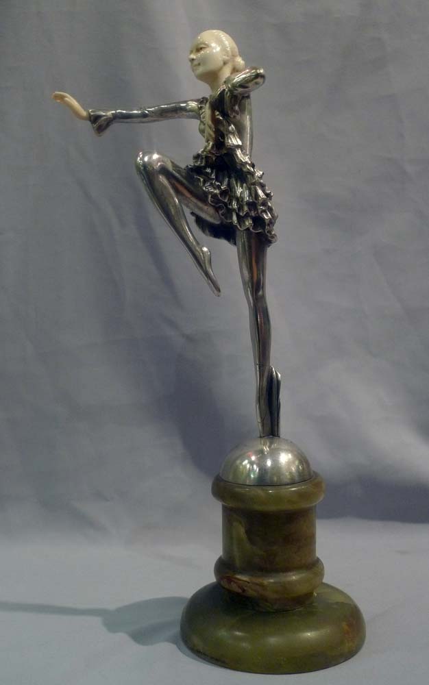 Art Deco bonze and ivory figure of a ballerina by Lorenzl