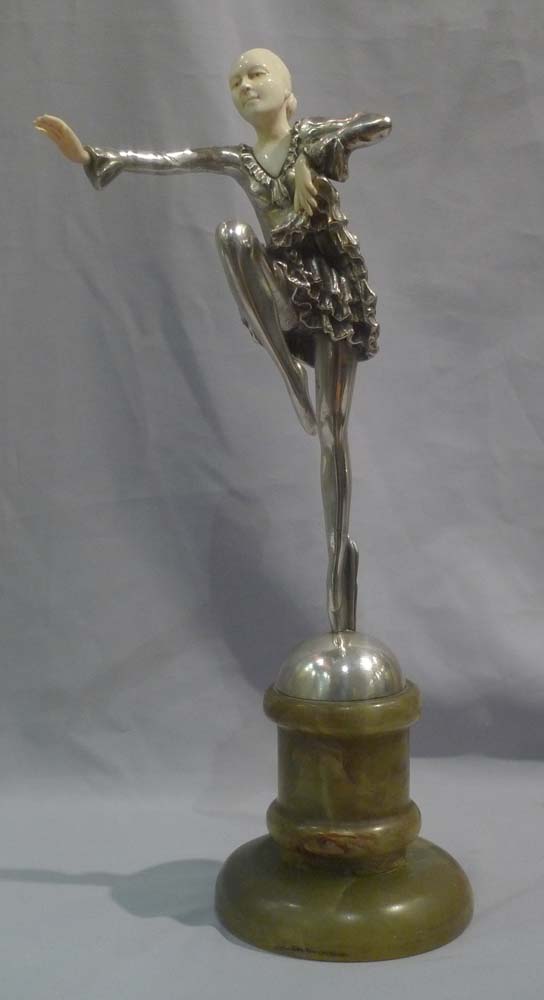 Art Deco bonze and ivory figure of a ballerina by Lorenzl