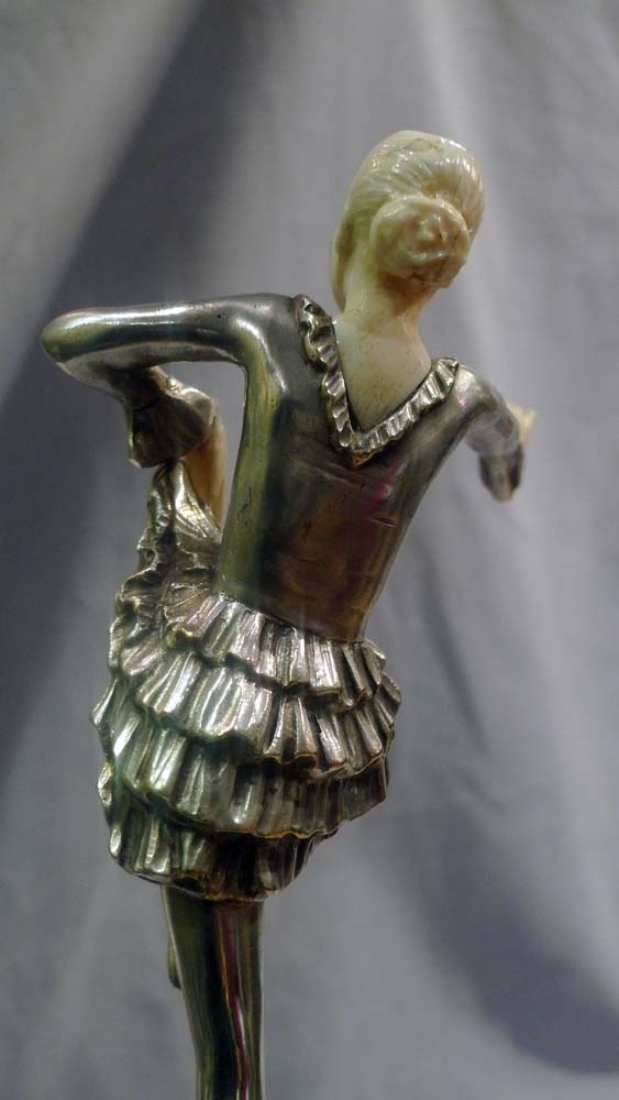 Art Deco bonze and ivory figure of a ballerina by Lorenzl