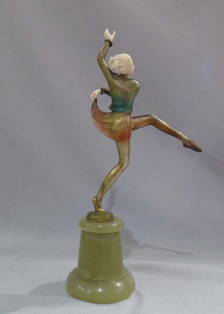 Lorenzl Art Deco bronze and ivory dancing girl.