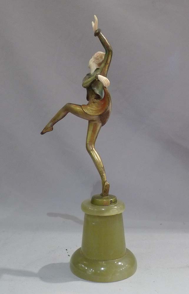 Lorenzl Art Deco bronze and ivory dancing girl.