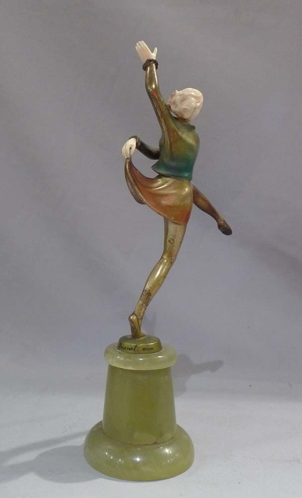 Lorenzl Art Deco bronze and ivory dancing girl.