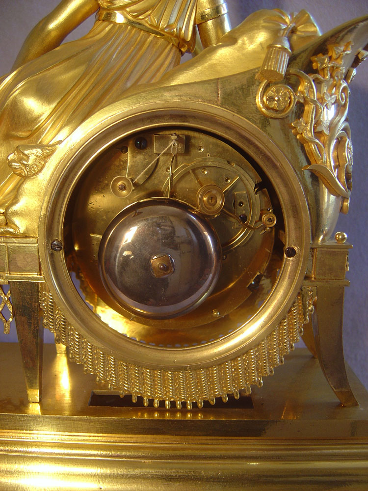 French clock of Empire period in ormolu after Madame Recamier.