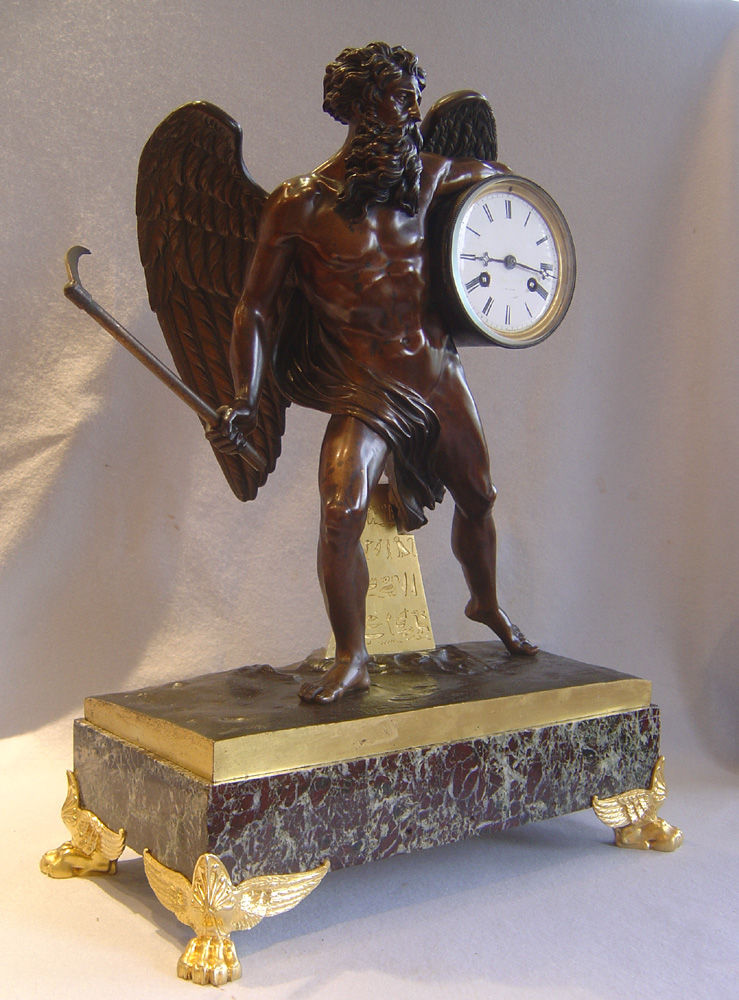 Late Empire period clock of Chronos carrying away time.
