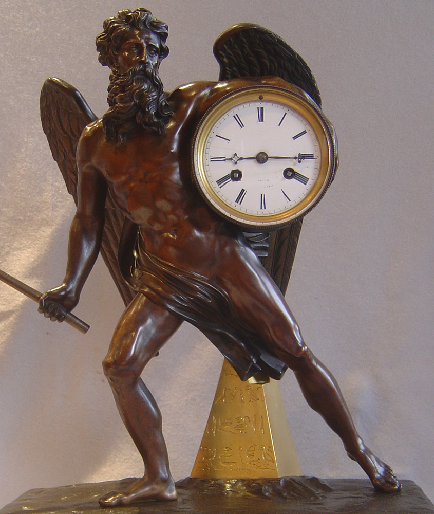 Late Empire period clock of Chronos carrying away time.