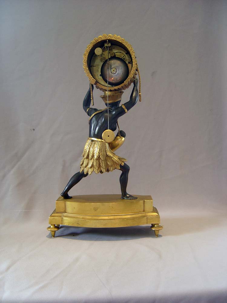 Antique French Blackamoor or Pendule au Negre mantel clock