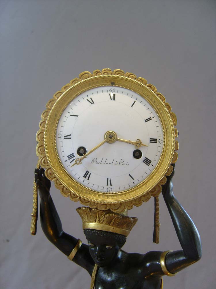 Antique French Blackamoor or Pendule au Negre mantel clock