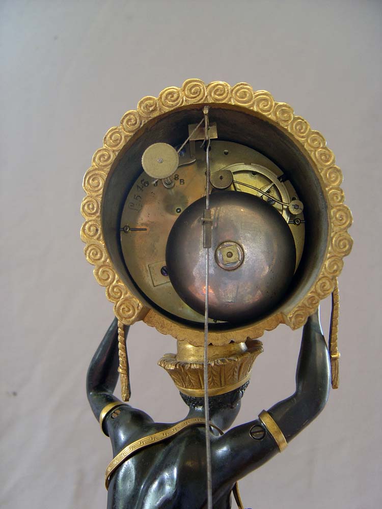 Antique French Blackamoor or Pendule au Negre mantel clock