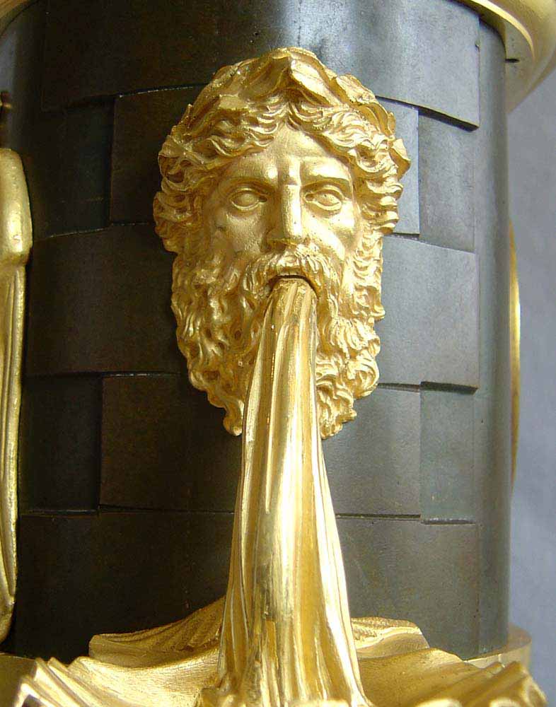 French antique clock. Empire period of Narcissus dated 1808.