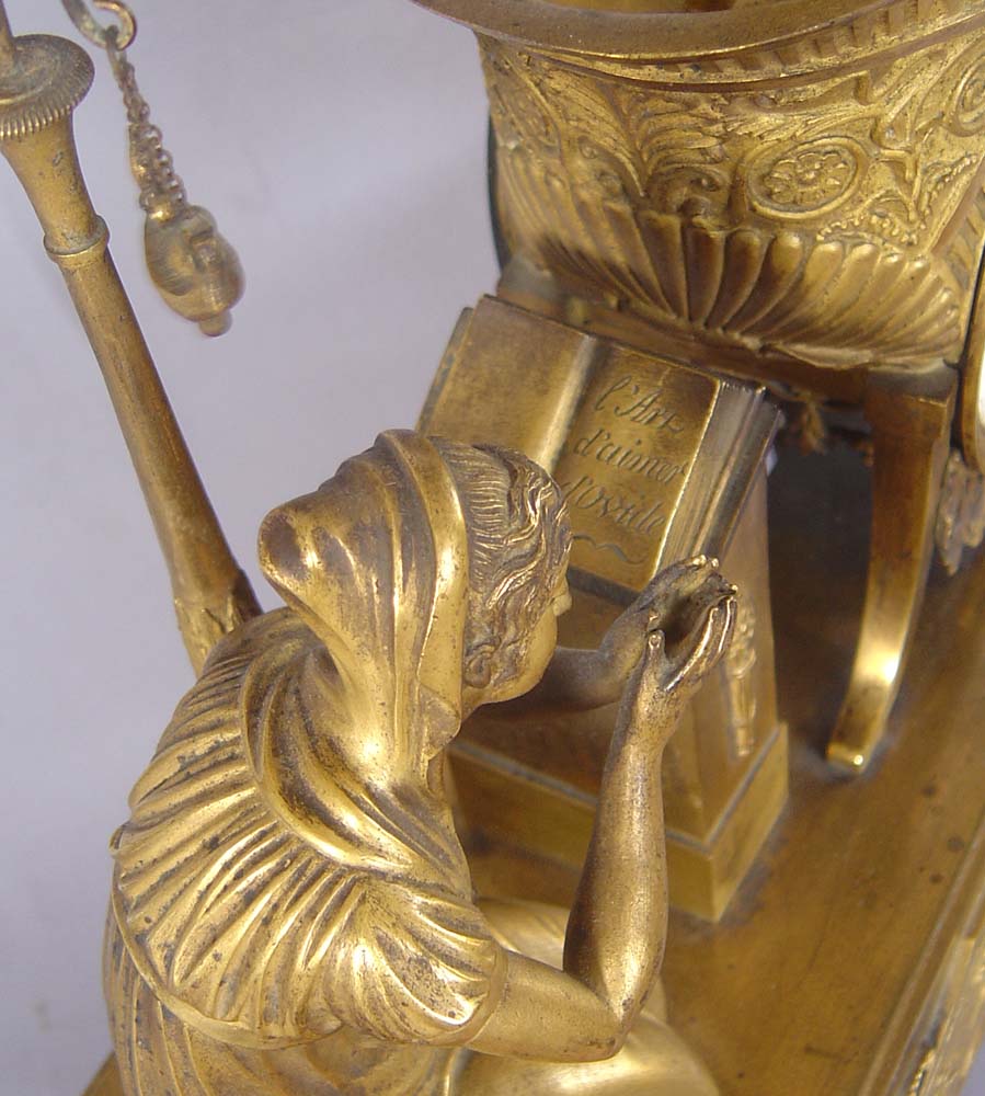 Antique French Empire ormolu clock of the 