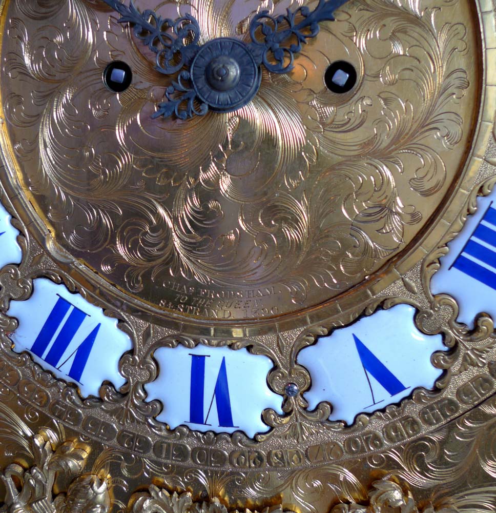 Antique  English boulle clock by Frodsham clockmaker to Queen Victoria.