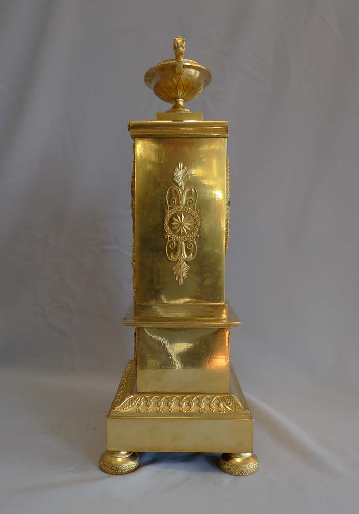 Antique French Empire ormolu clock signed Charles Oudin.