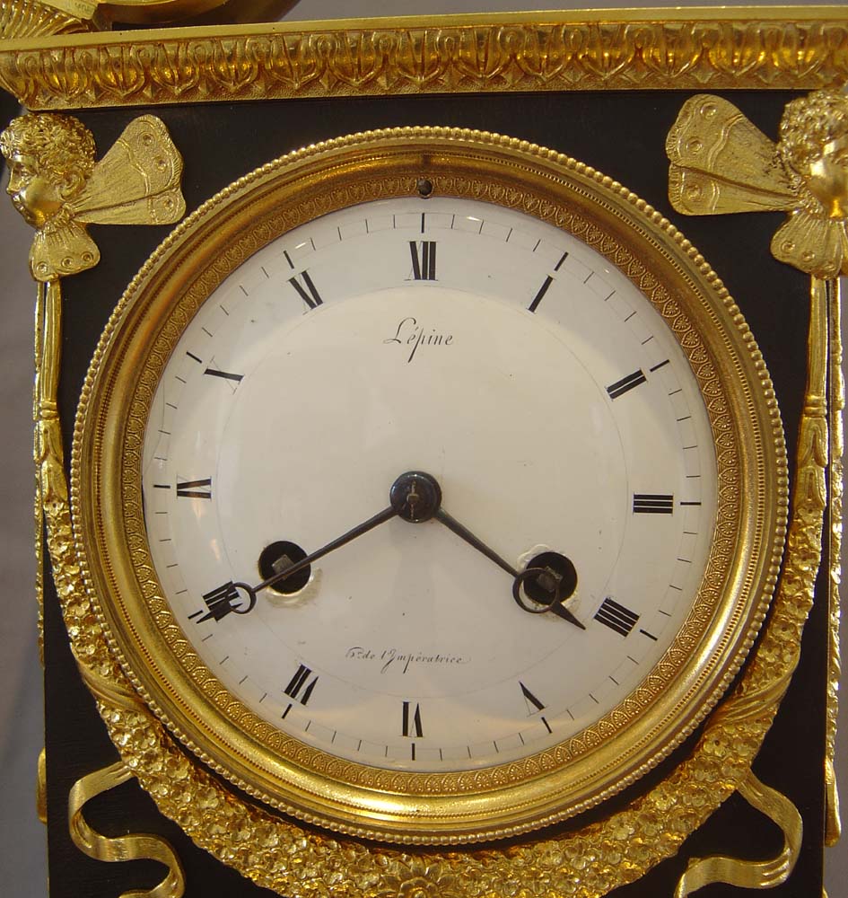 French Empire antique Apollo clock by Lepine and Rabiat.